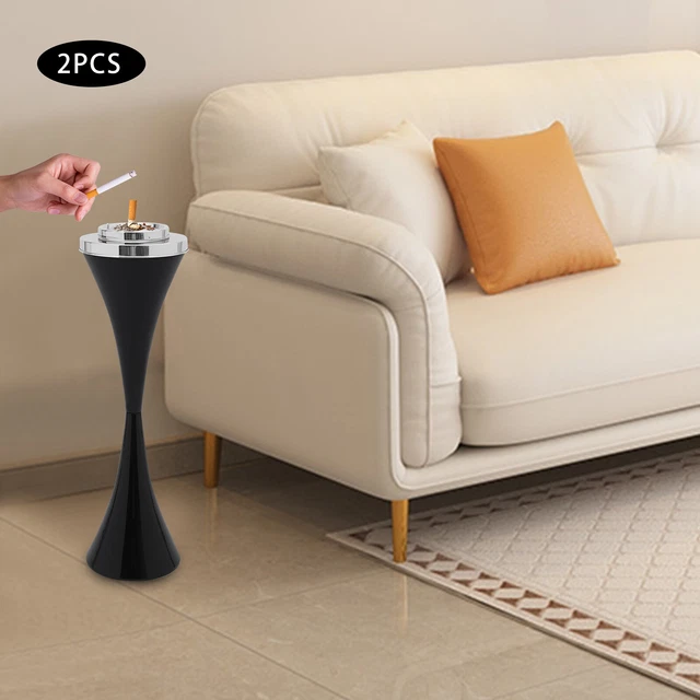 2 Pack Standing Outdoor Ashtray for Home Smokers Cigar Ash Tray Container