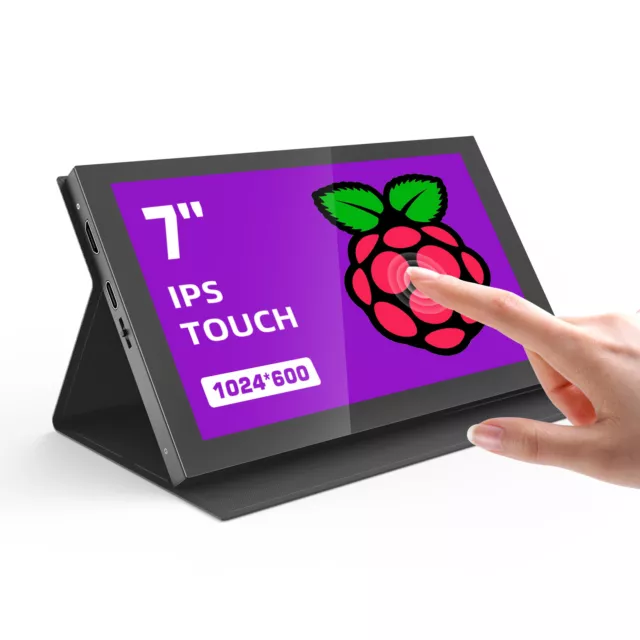 Raspberry Pi Screen 7" IPS Monitor 1024x600 Mini HDMI 5-Points Capacitive Touch