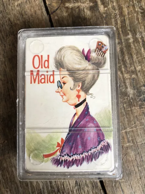 Vintage 1960s Whitman Old Maid Card Game 4492 with Plastic Case