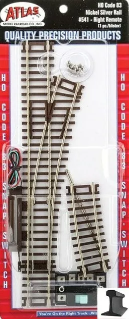 Atlas HO Scale ~ New 2024 ~ Code 83 ~ Right Hand Remote Snap Switch Turnout ~541