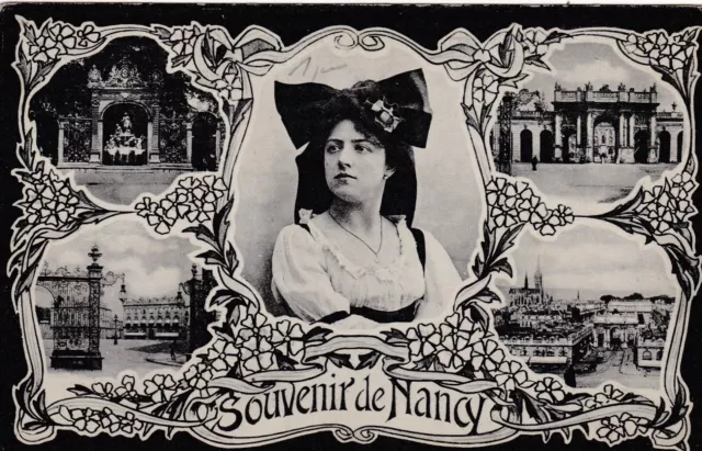 CPA 54 NANCY Souvenir de NANCY  carte Multivues Costume lorraine