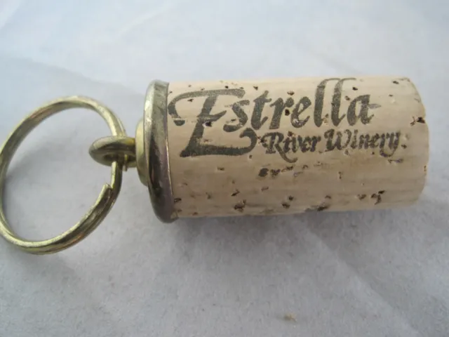 Estrella River Winery Branded Cork Key Chain Fob - Oenophilia Wine Collectible