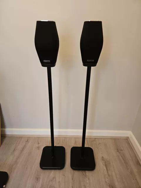 Pair Of  Monitor Audio Mass 10 Surround Sound Speakers And Stands