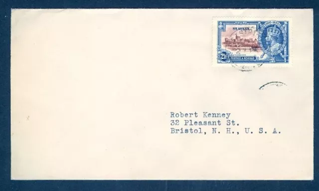 St Lucia 2½D Kgv Jubilee Single To Usa