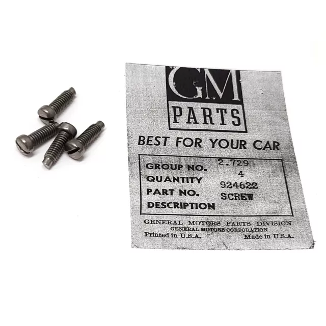b] NOS 40 Chevy Master DeLuxe Special DeLuxe Headlamp Mldg Screws (4) GM 924622