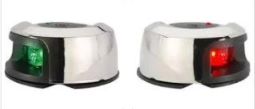 Feu De Navigation Latéral LED Attwood En Acier Inoxydable - 12V, Ovale, Rouge - Pour Bateaux Et Navires