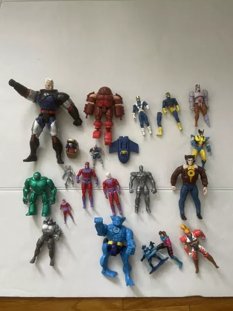 X-men Vtg Action Figures Lot (21) Marvel Toy Biz 1990s Rare Wolverine