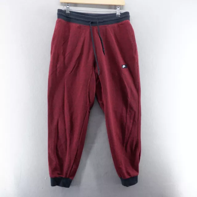 Pantalones para Corredores Nike para Hombre Grande Rojo Negro Swoosh con Logotipo Algodón Pista Bolsillos con Esmalas