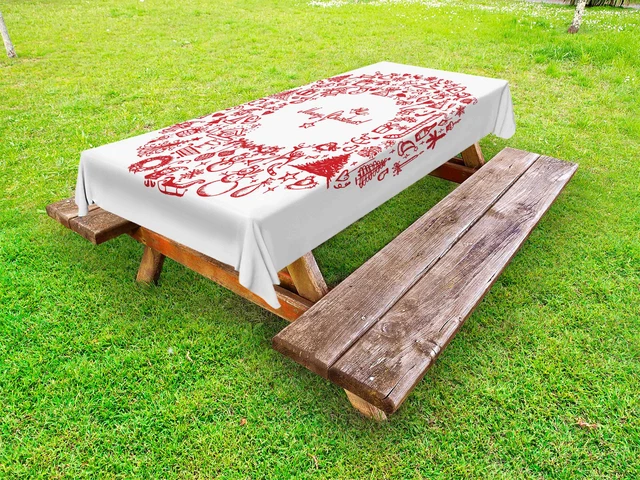 Weihnachten Outdoor Tischdecke Vintage Style Band Garten Stoff Digitaldruck 
