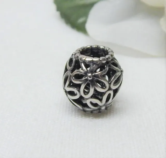 Pandora 925 Sterling Silver Filigree Flower Charm Bead