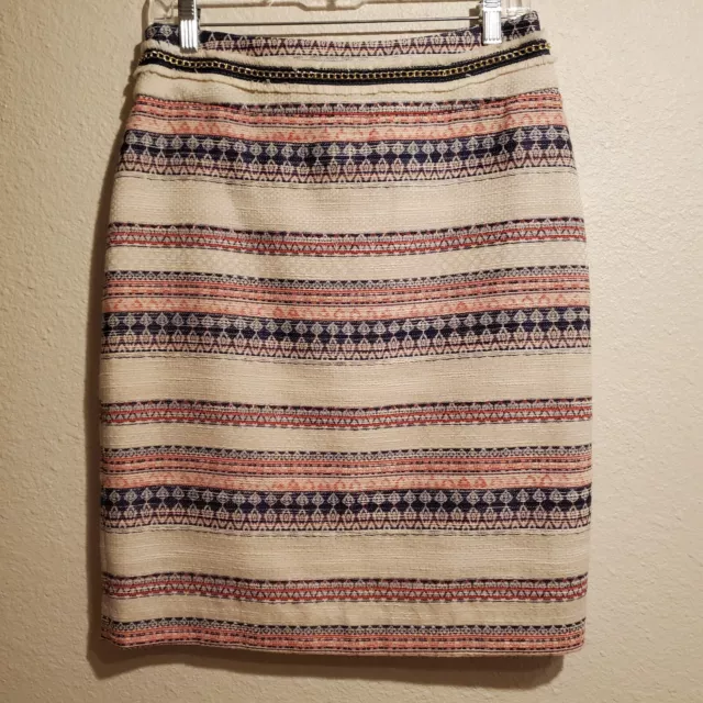 Tahari Tweed Striped Pencil Skirt