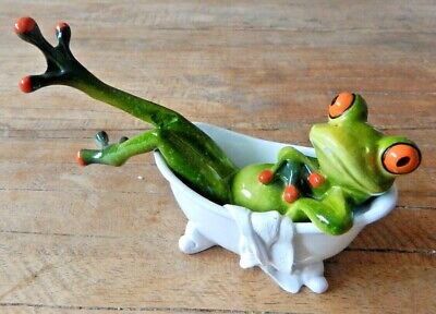 Frog / Toad Relaxing in Bath Bathroom Ornament Figurine Fun Novelty UK seller