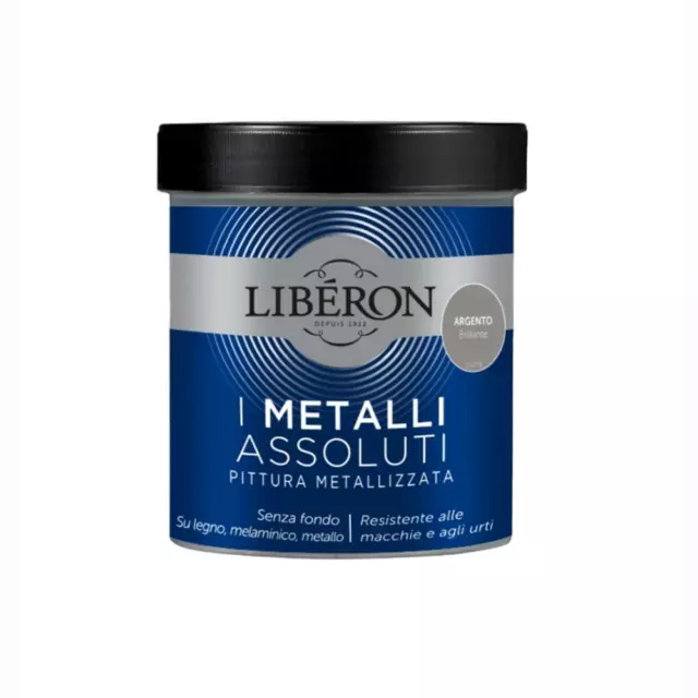 Libéron Pittura Vernice per Mobili Metallizza Effetto Metallo Per Legno 500 ml