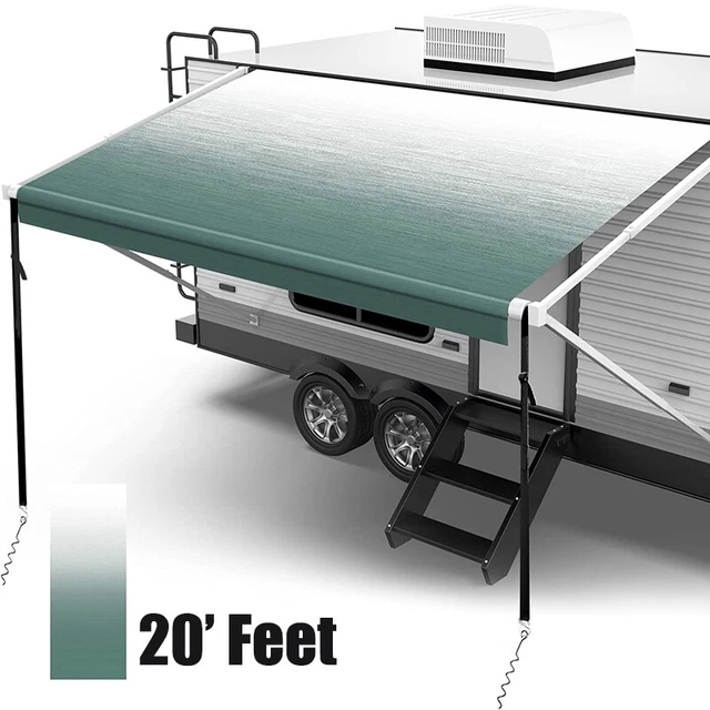 20' RV AWNING Fabric 18Oz Vinyl PVC Replacement for Camper Trailer