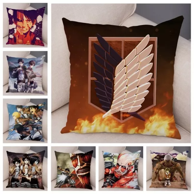 L'attaque Des Titans Housse Coussin 45×45cm Modèle Au Choix Shingeki No Kyojin