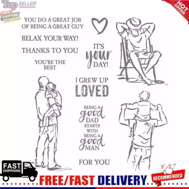 Transparent Father and Son Love Clear Stamp Silicone Seal for DIY Scrapbooking