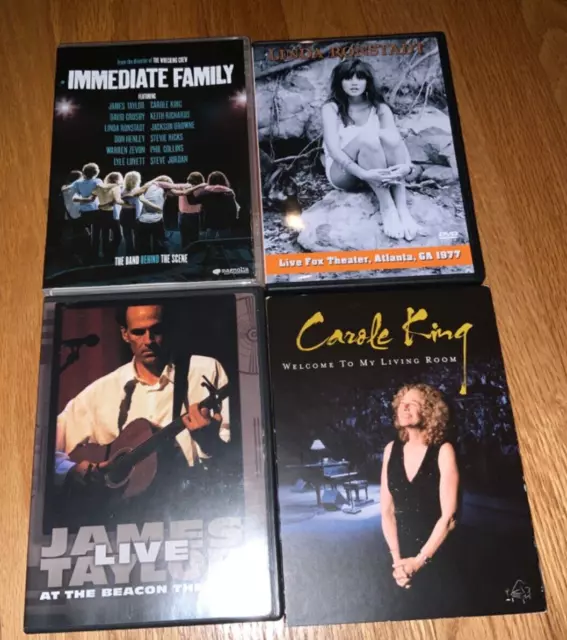 4-DVD Lot Carole King James Taylor Immediate Family Linda Rondstadt Live CSN