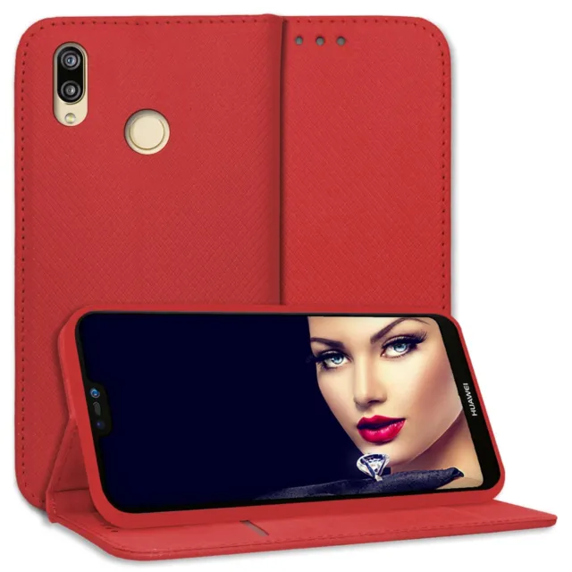Custodia protettiva a libro per Huawei P20 lite Cover Bookstyle Case rosso