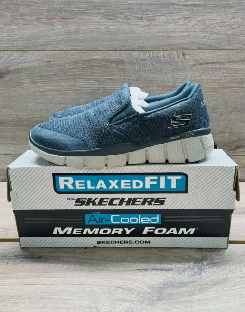 Skechers Equalizer 2.0 Air Cooled Relaxed Fit Slip On Blue Trainers UK 1 New