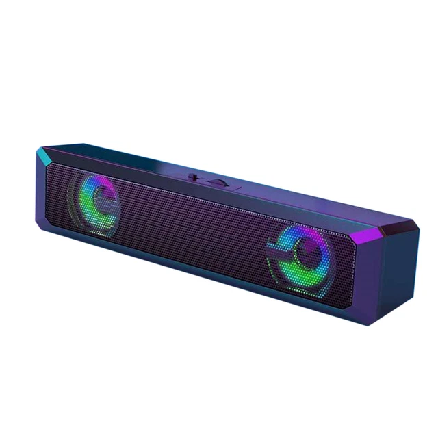 A4 6W USB Wired Sound Bar Home Theater TV RGB Stereo Surround Speaker Soundbar F
