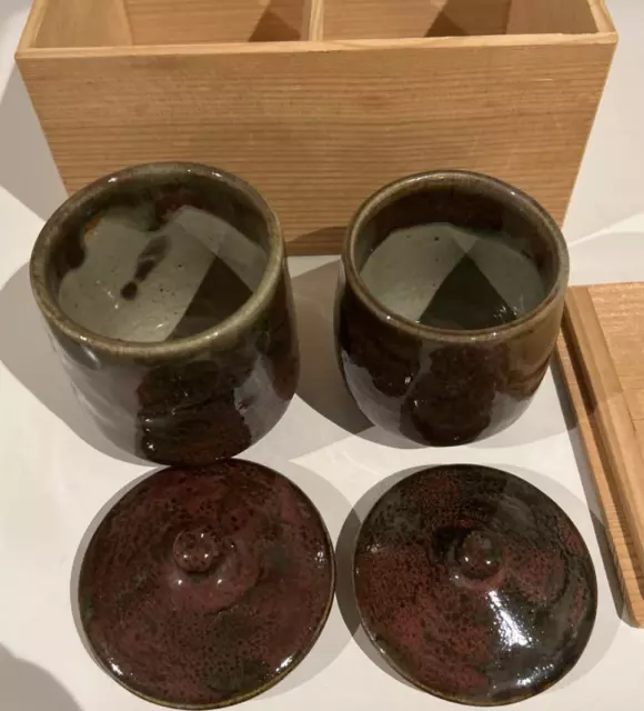Un par de tazas de té, vajilla Tsuboya de Nagahiro, Japón