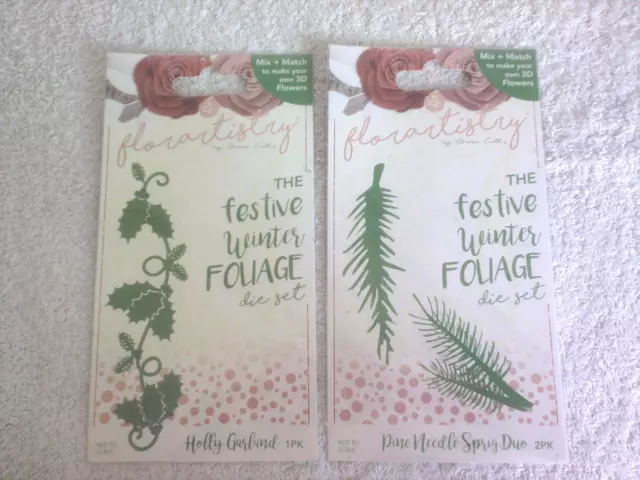 Florartistry Festive Winter Foliage Die Set x2 Holly Garland/Pine Needle Duo