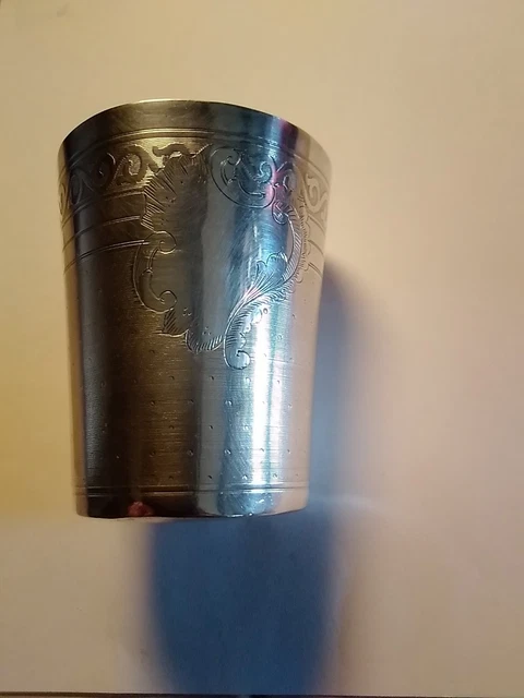 Timbale En Argent Massif Monogrammée P W – Orfèvre Gabert Henry – Poids 91 Gr