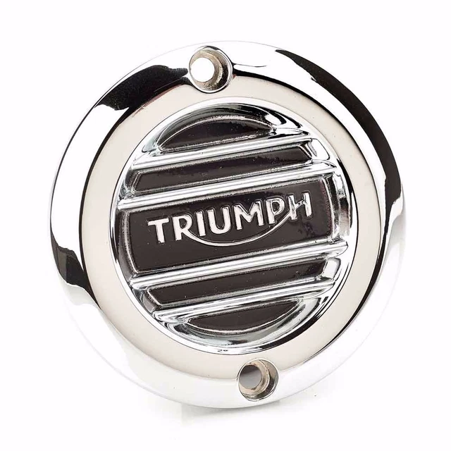 Triumph Motorcycles Chrome Ribbed Clutch Cover Badge A9610251