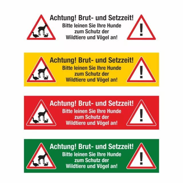 PVC Banner Achtung Brut- und Setzzeit Forst Wald Wildtiere Plane mit Ösen