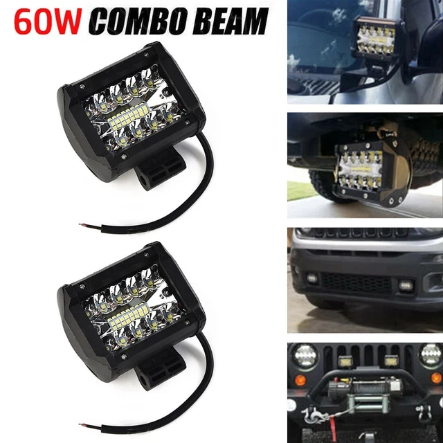 Paire De Barres LED 3 Pouces 380W AUXBEAM - Blanc Et Ambre, Pour 4x4, UTV, Pick-up