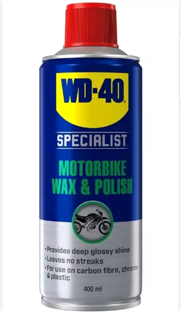 WD-40 Specialist Motorcycle Motorbike Wax & Polish Carnauba Wax Detailing 400ml