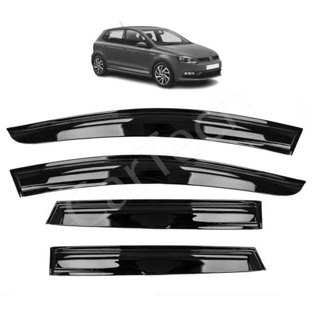 4X Wind Deflectors Sun Visor For Volkswagen Vw Polo Mk5 6R 5 Doors 2009-2016