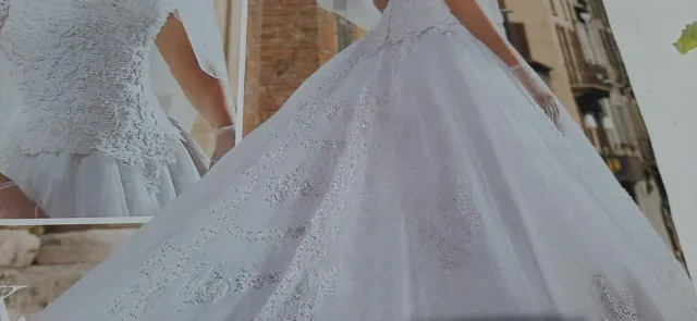 Splendido abito da sposa in seta e perline perfettamente conservato taglia 44 5