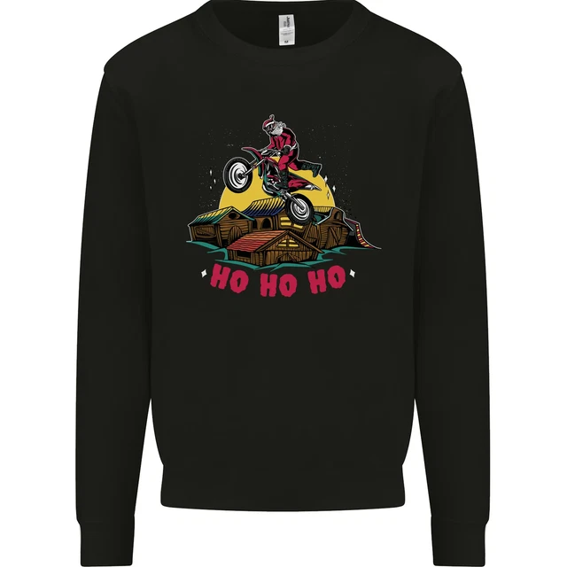 Christmas Santa Motocross Dirt Bike Mens Sweatshirt Jumper