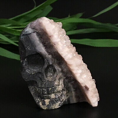 Natural crystal, quartz cluster, mineral specimen, hand carving，skull