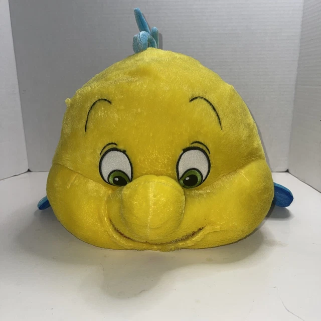 DISNEY THE LITTLE Mermaid Flounder the Fish Plush Stuffed Toy 17” XL