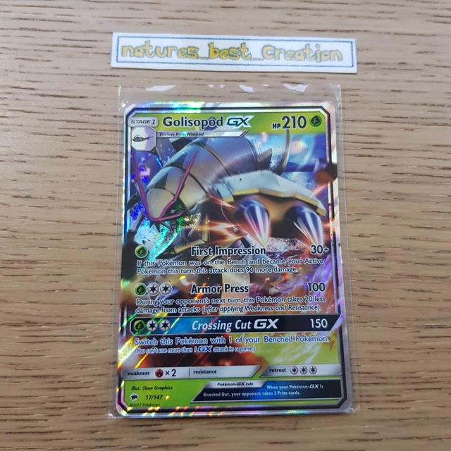 MINT Condition Golisopod GX 17/147 Holo/Shiny Pokemon Card Burning  Shadows Rare