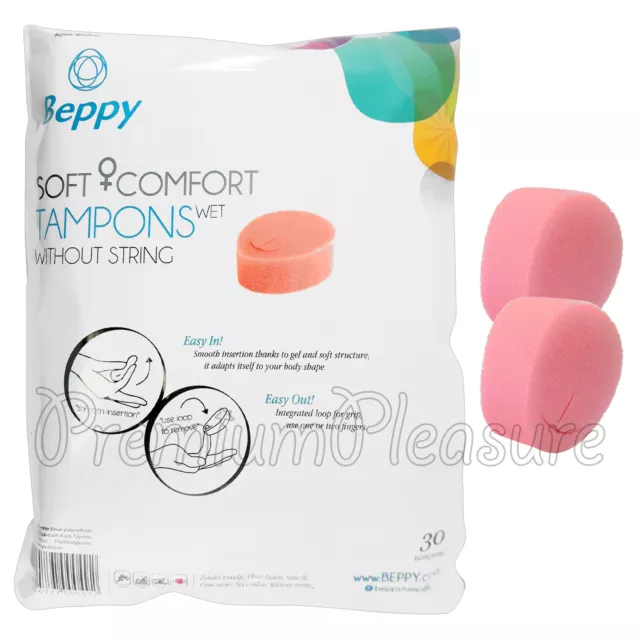 30 X Beppy Soft Comfort Tampons Wet sin Hilachas Rosa Esponja para Nado Sexo Spa