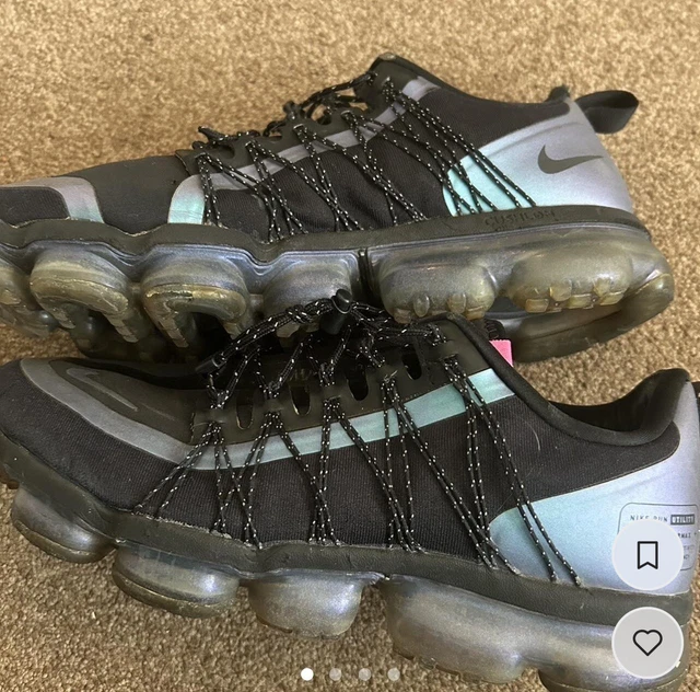 Nike running vapormax utility throwback future trainers in black and iridescent sale