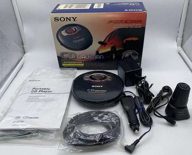 SONY D-MJ95 PORTABLE CAR CD PLAYER WALKMAN, LIKE NEW, TESTED