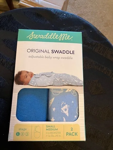 SwaddleMe Original Swaddle – Size Small/Medium, 0-3 Months, 2-Pack (Galaxy) NEW