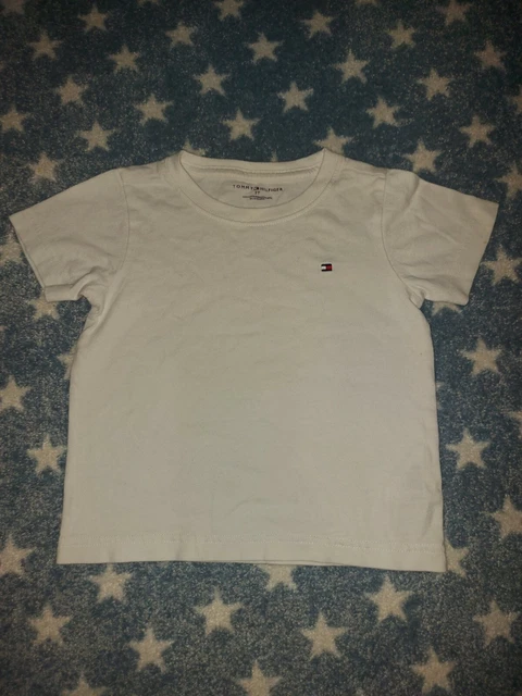 Baby Boys White Tommy Hilfiger Shirt 18-24 Months Top Short Sleeve