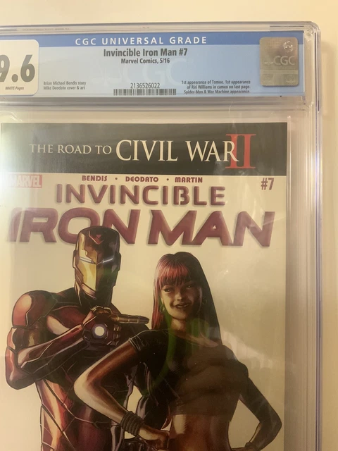 Invincible Iron Man # 7 CGC 9.6 1st Cameo App Riri Williams Ironheart DISNEY 3