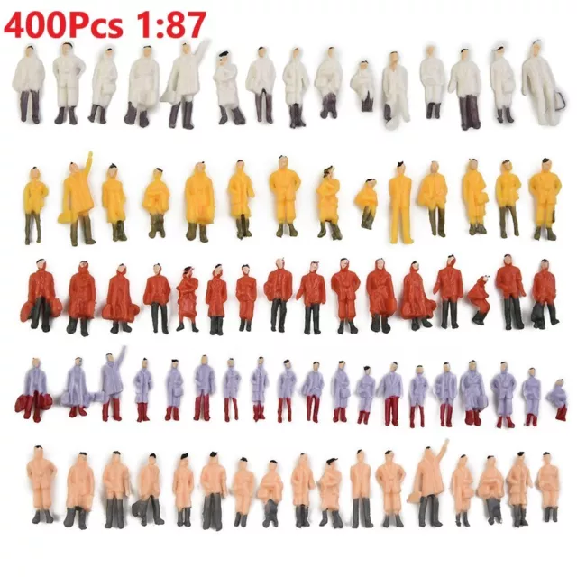 HO Maßstab bemalte Figuren für Eisenbahn Zug Layout Set 400 Modellpersonen