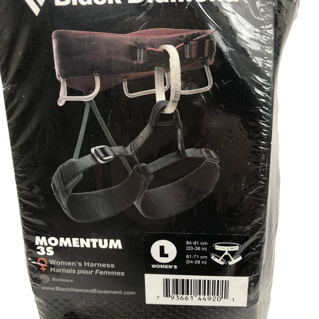 NEW Black Diamond Momentum 3S Harness Rock Climbing Bordeaux Womens Large 3