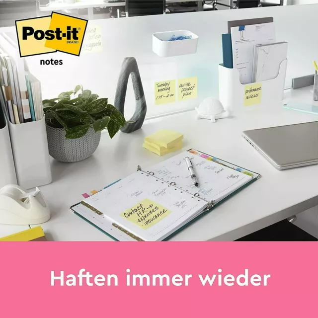 Post-it Notes 654 – Selbstklebende Haftnotizzettel in 76 x 76 mm – 12 x100 Blatt 3