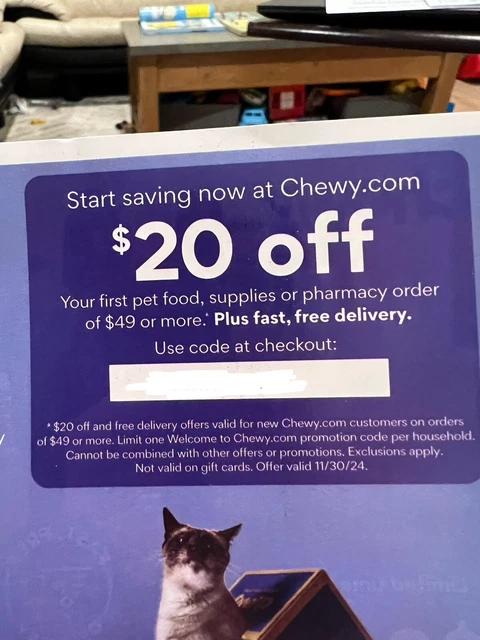 CHEWY COUPON 40 Off First Pharmacy Order Exp 10 30 2024 3.99 PicClick