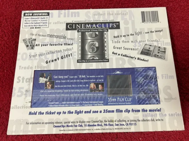 Casper Ghost 1995 Mint On Card  Cinema Clips 35mm Film Clip In A  Movie Ticket 2