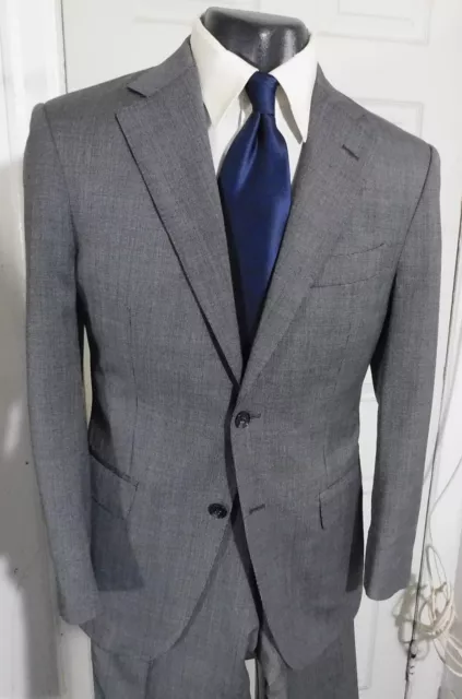 Suitsupply Napoli Super 120'S Size 36 Reg Or Short Gray 2 Button Wool Suit