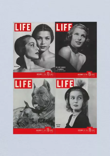 Life Magazine Lot of 4 Full Month of November 1947 3, 10, 17, 24